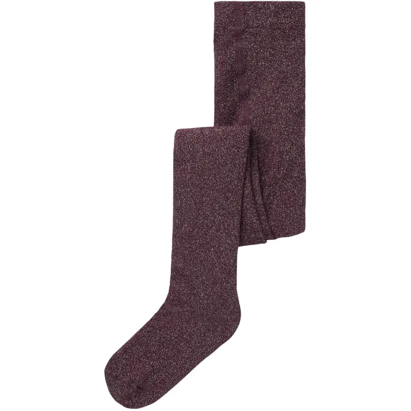 Name It Burgundy Lurex Silver Nmfrosie Pantyhose 1