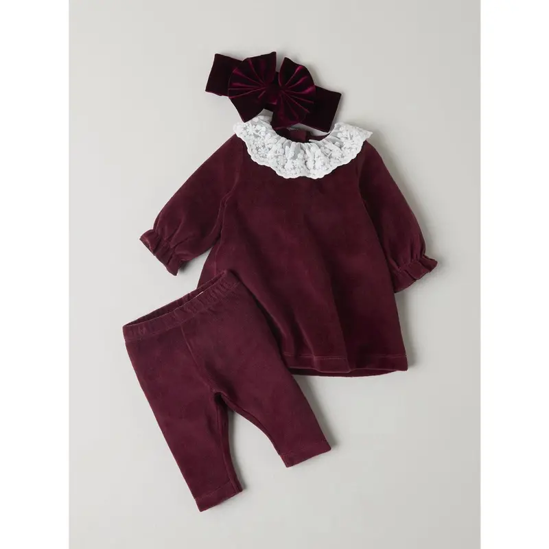 Name It Burgundy Nbfroxy Ls Vel Dress 2