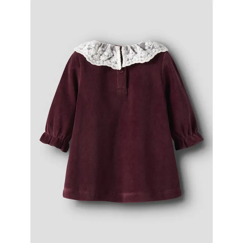 Name It Burgundy Nbfroxy Ls Vel Dress 4