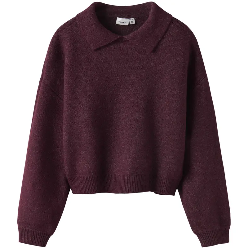 Name It Burgundy Nkfsonia Ls Polo Knit 1