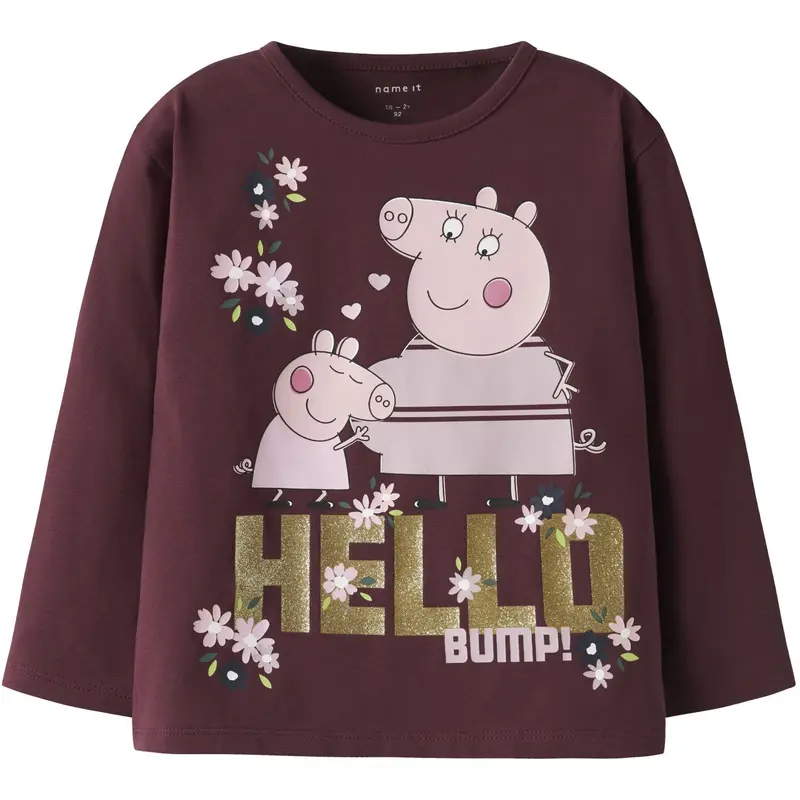 Name It Burgundy Nmfora Peppa Ls Nreg Top Box Cplg 1