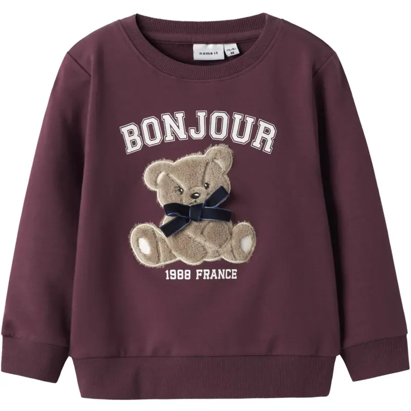 Name It Burgundy Nmfrear Ls Sweat Bru 1