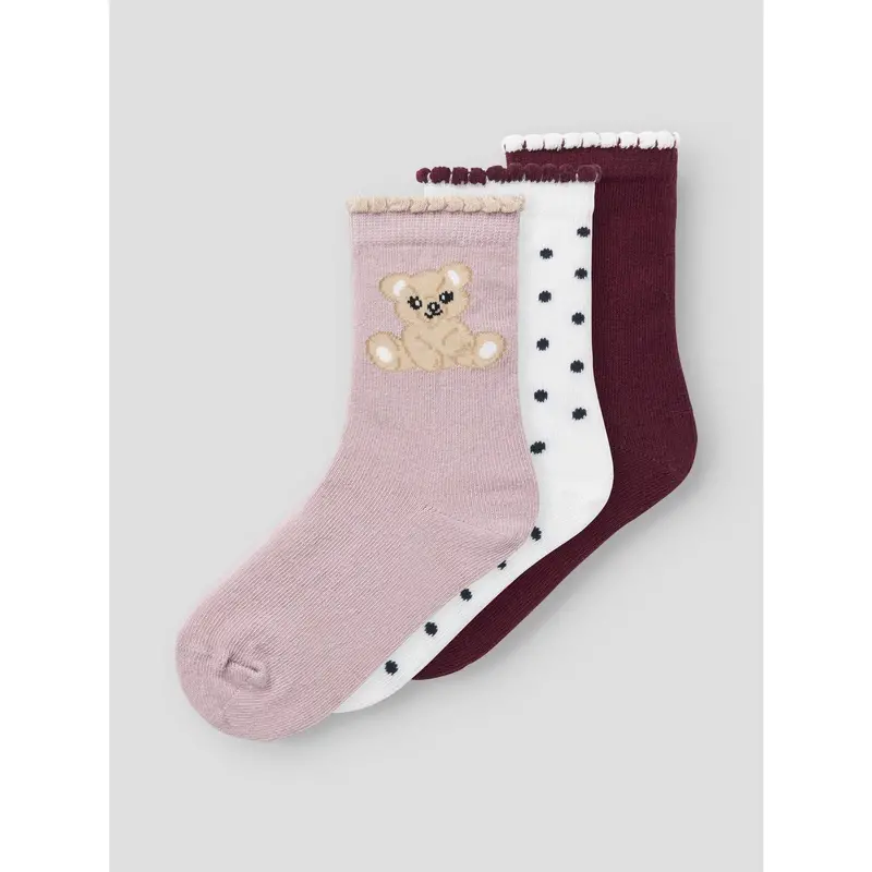Name It Burgundy Nmfriva 3P Socks 4