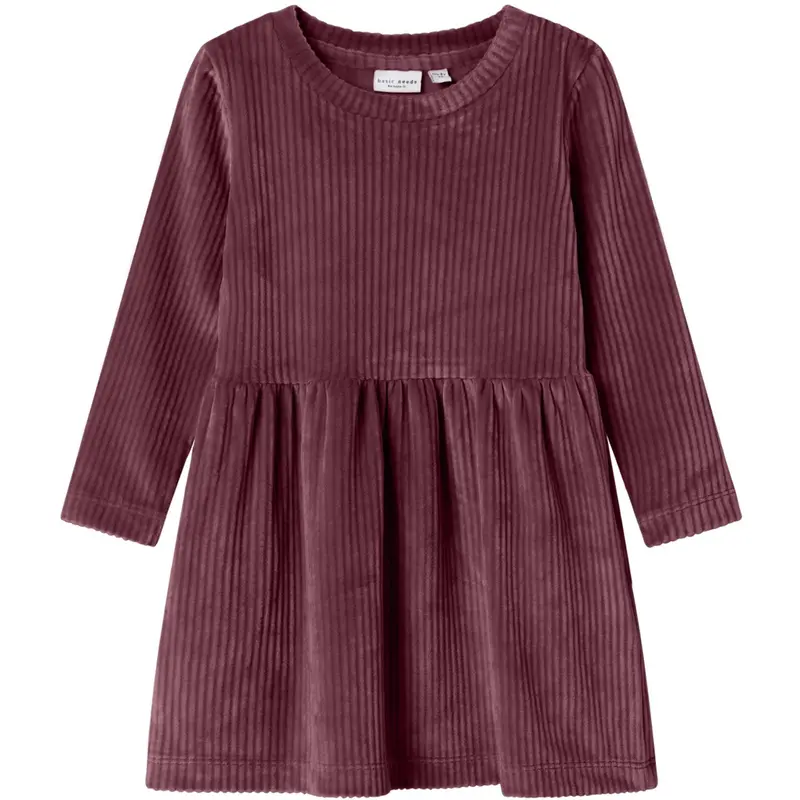 Name It Burgundy Nmfveloa Ls Velvet Dress 1