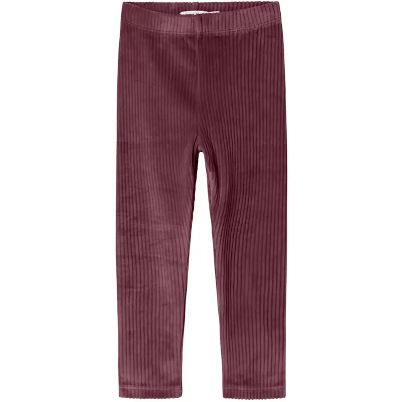 Name It Burgundy Nmfveloa Velvet Leggings 1