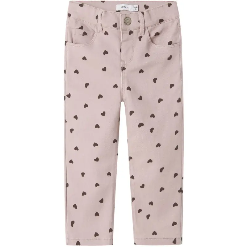 Name It Burnished Lilac Heart Nmfrose Straight Aop Twill Pants 7218-Yf 1