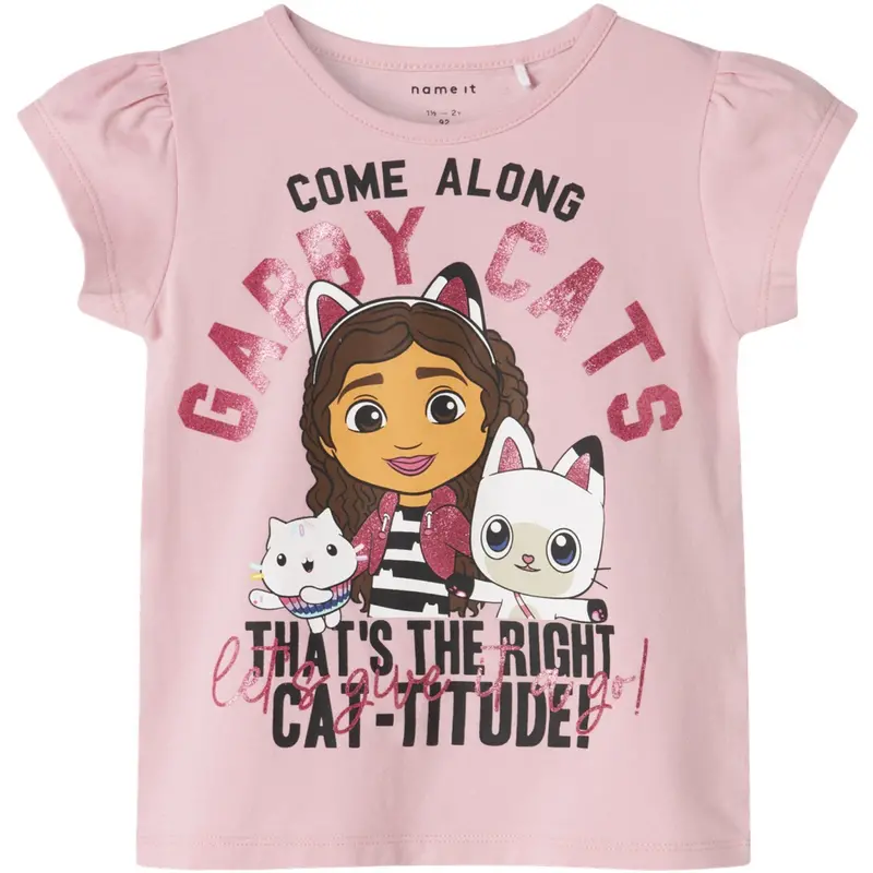 Name It Cameo Pink Maba Gabby's Dollhouse T-Shirt 1