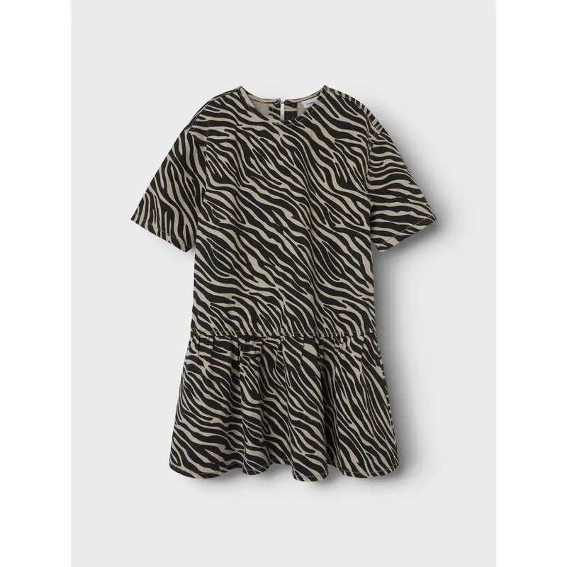 Name It Cement Black Zebra Nkfzebra Twill Ss Dress 4003-Td D 5