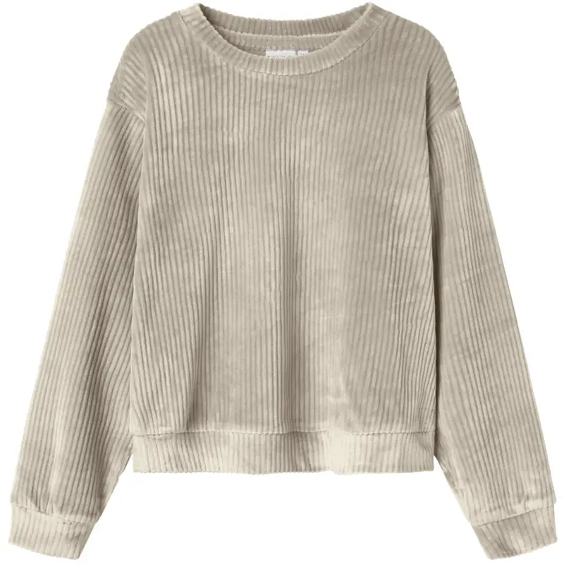 Name It Cement Nkfveloa Ls Velvet Short Top 1