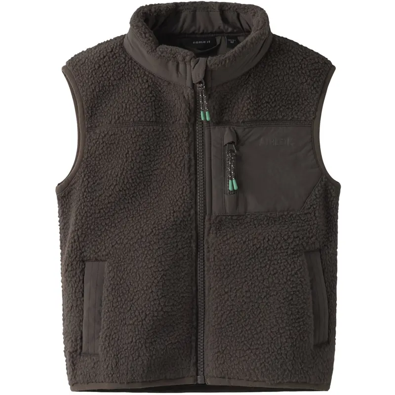 Name It Chocolate Brown Nmmmiller Sherpa Vest 1
