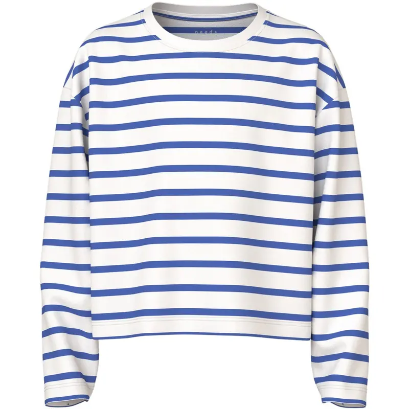 Name It Cloud Dancer Amparo Blue Stripe Nkfvita Ls Short Rlx Top 1