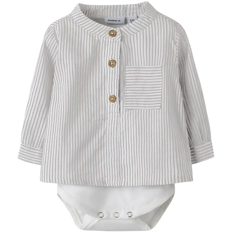 Name It Cloud Dancer Chateau Gray Nbmfar Ls Shirtbody 1