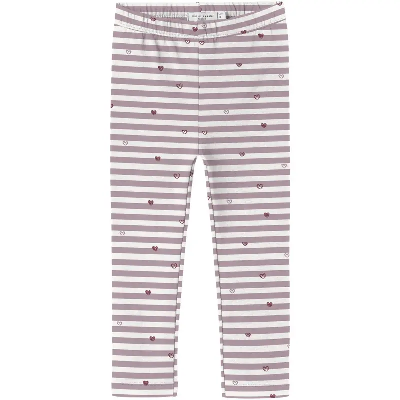 Name It Cloud Dancer Heart Stripe Nmfdavina Aop Swe Leggings Bru 1