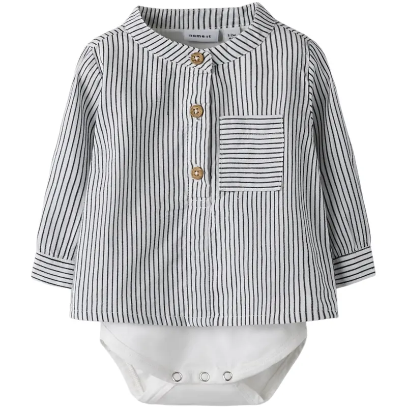 Name It Cloud Dancer Navy Blazer Nbmfar Ls Shirtbody 1
