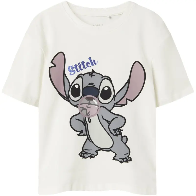 Name It Cloud Dancer Nkfakun Stitch Ss Nreg Top Box Noos Wdi 1