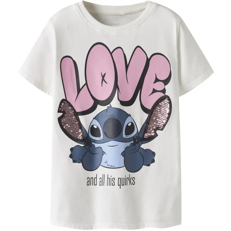 Name It Cloud Dancer Nkfodina Stitch Ss Nreg Top Box Wdi 1