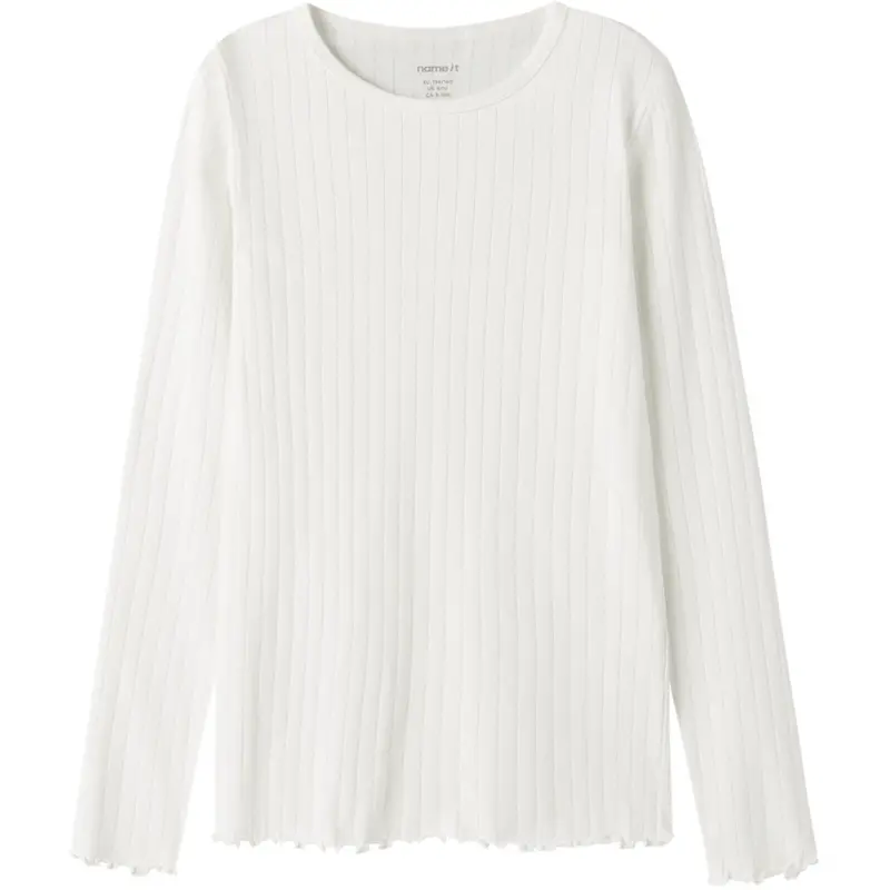 Name It Cloud Dancer Nkfvibse Ls Slim Top 1
