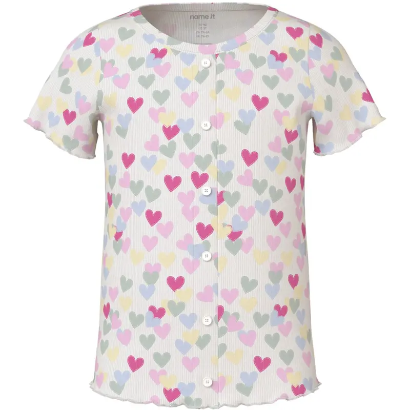 Name It Cloud Dancer Random Hearts Nmfvemia Aop Ss Slim Top 1