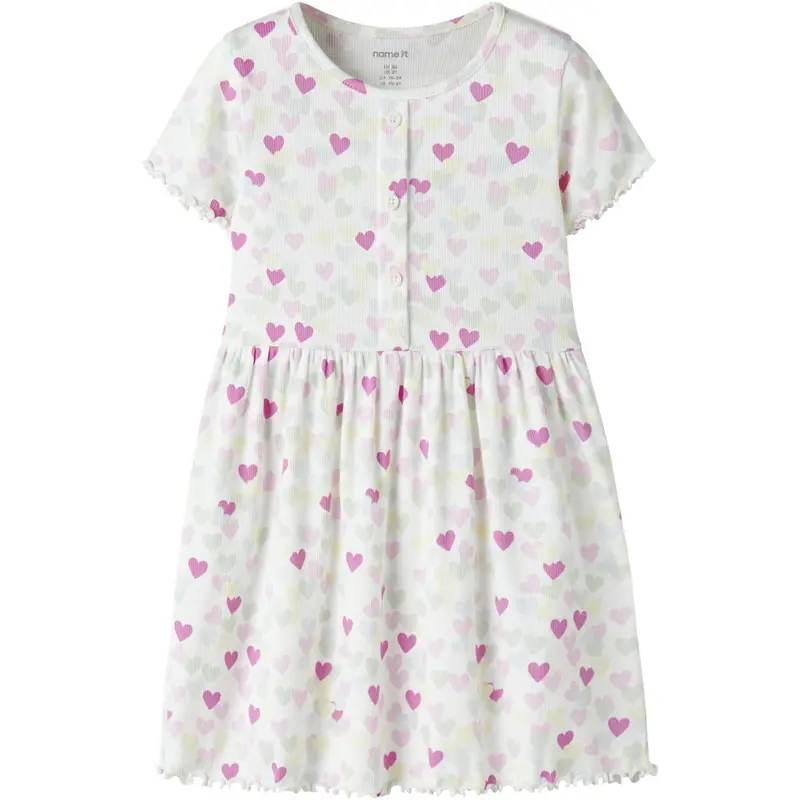 Name It Cloud Dancer Random Hearts Nmfvemia Ss Dress 1