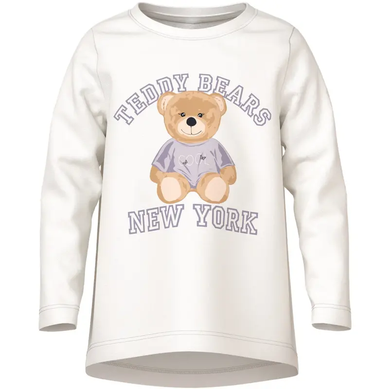 Name It Cloud Dancer Teddy Bear Nmfviolet Ls Loose Top 1