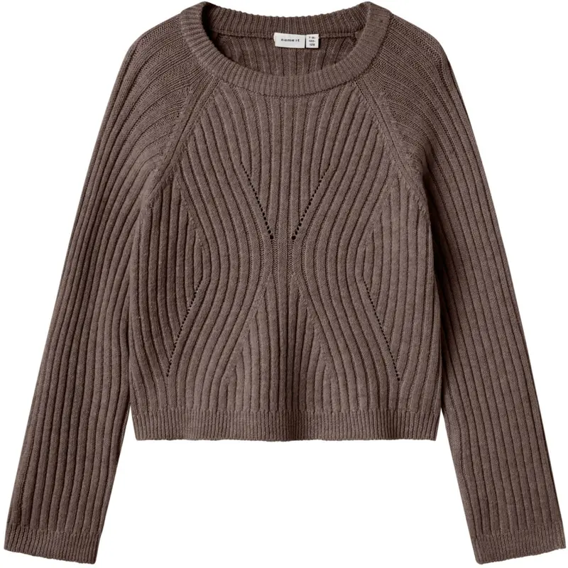 Name It Coffee Quartz Nkfrikine Ls Short Knit Pullover P 1