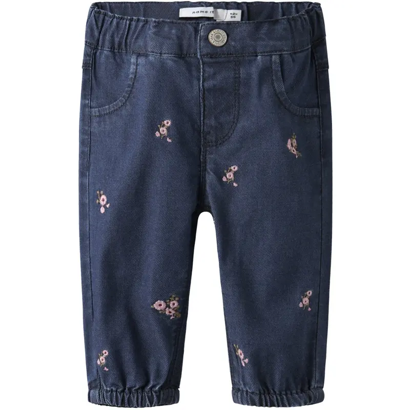 Name It Dark Blue Denim Flower Emb Nbfrose Shaped R Emb Jeans 5321-Yb H 1