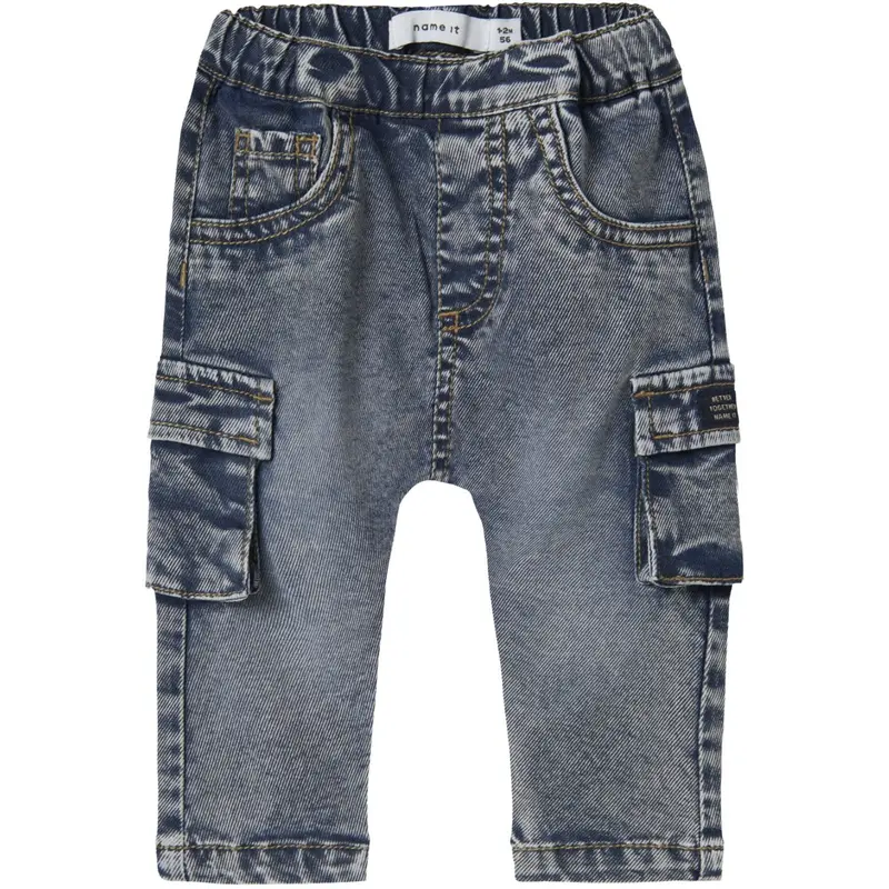 Name It Dark Blue Denim Nbmben Baggy Cargo Jeans 2727-Yb Noos 1