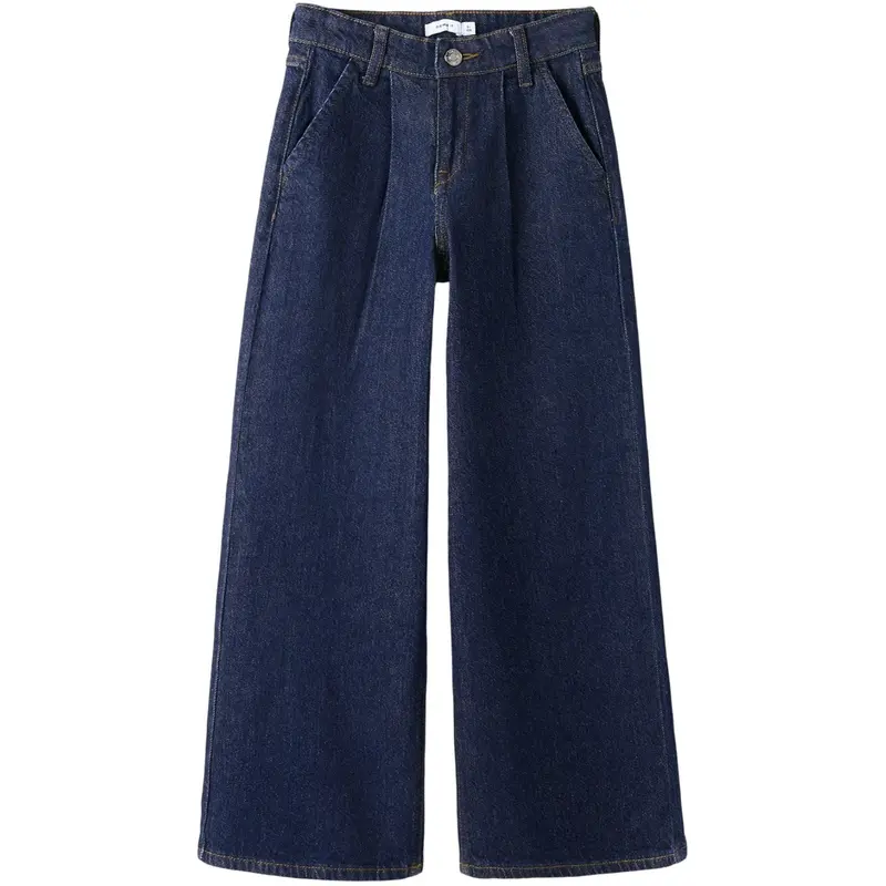 Name It Dark Blue Denim Unwashed Nkfbella Hw W Pleat Jeans 3020-Az L Noos 1