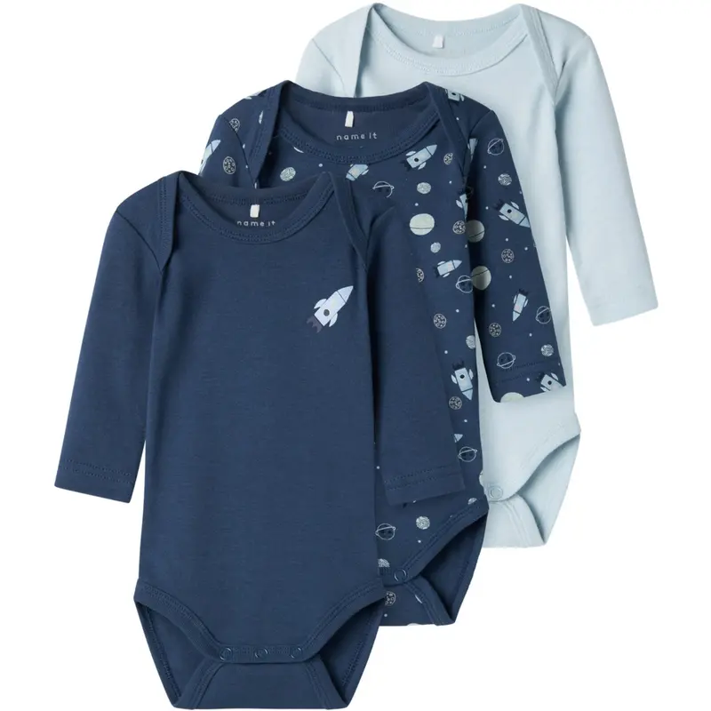 Name It Dark Denim Nbmbody 3P Ls Dark Space Noos 1