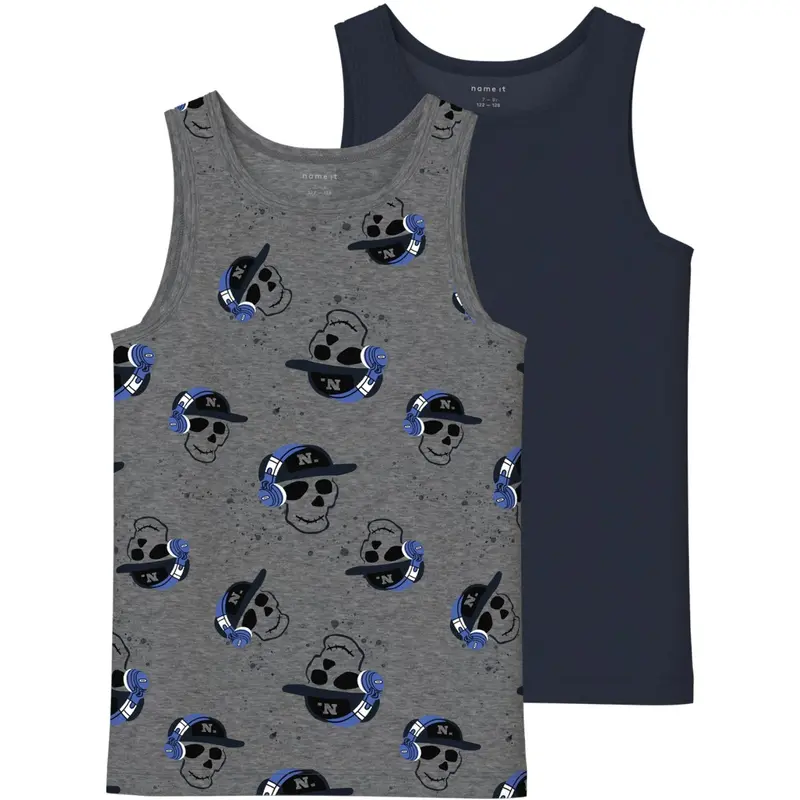Name It Dark Grey Melange Nkmtank Top 2P Dark Grey Mel Skull Noos 1