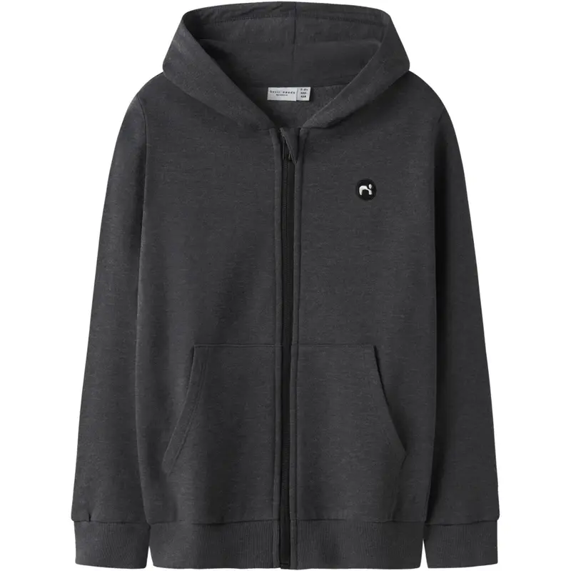 Name It Dark Grey Melange Nkmvimo Ls Sweat Card Bru Noos 1