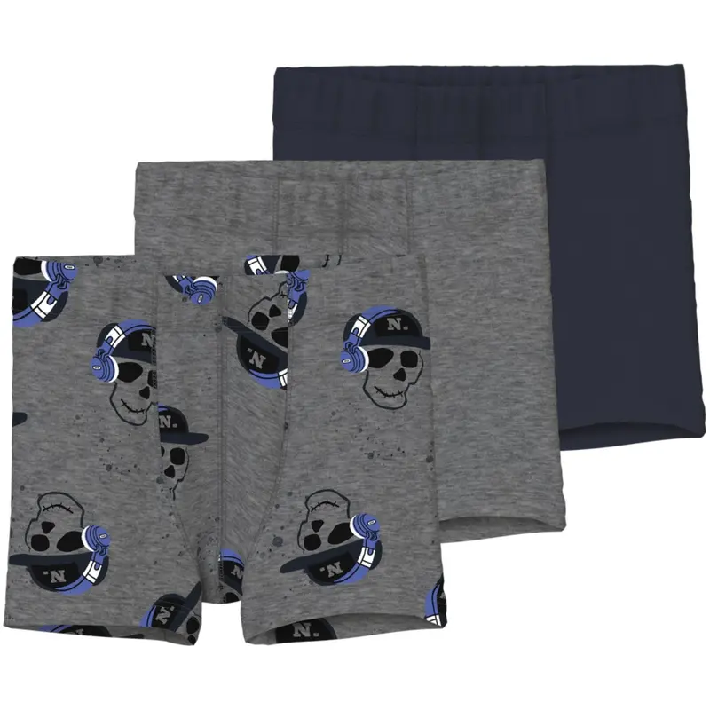 Name It Dark Grey Melange Nmmtights 3P Dark Grey Mel Skull Noos 1