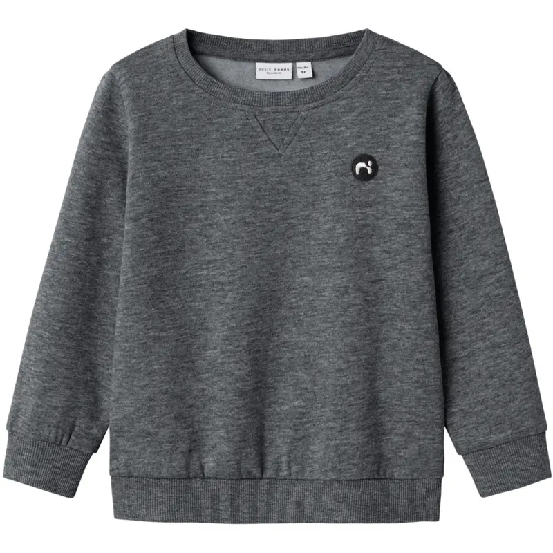 Name It Dark Grey Melange Nmmvimo Ls Sweat Bru Noos 1