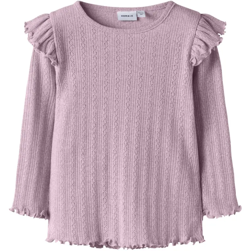 Name It Dawn Pink Melange Nmfblitta Ls Xsl Top 1