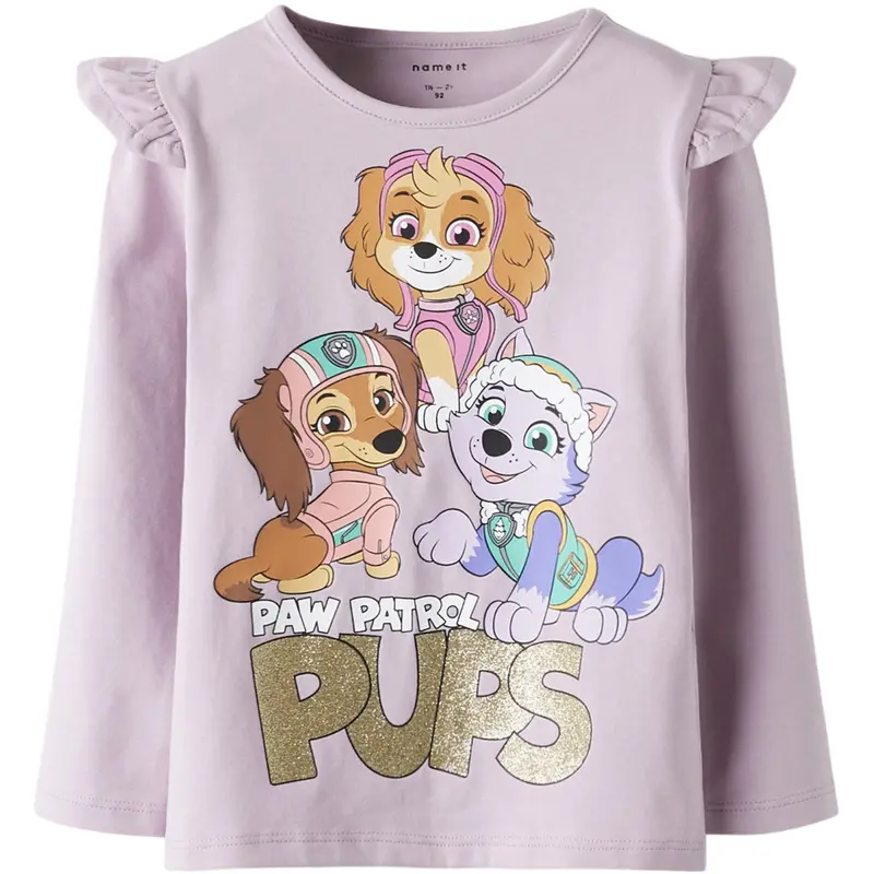 Name It Dawn Pink Nmfjaba Paw Ls Top Noos Cplg 1