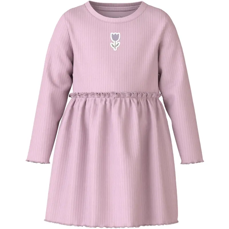 Name It Dawn Pink Tulip Nmfvemma Ls Dress 1
