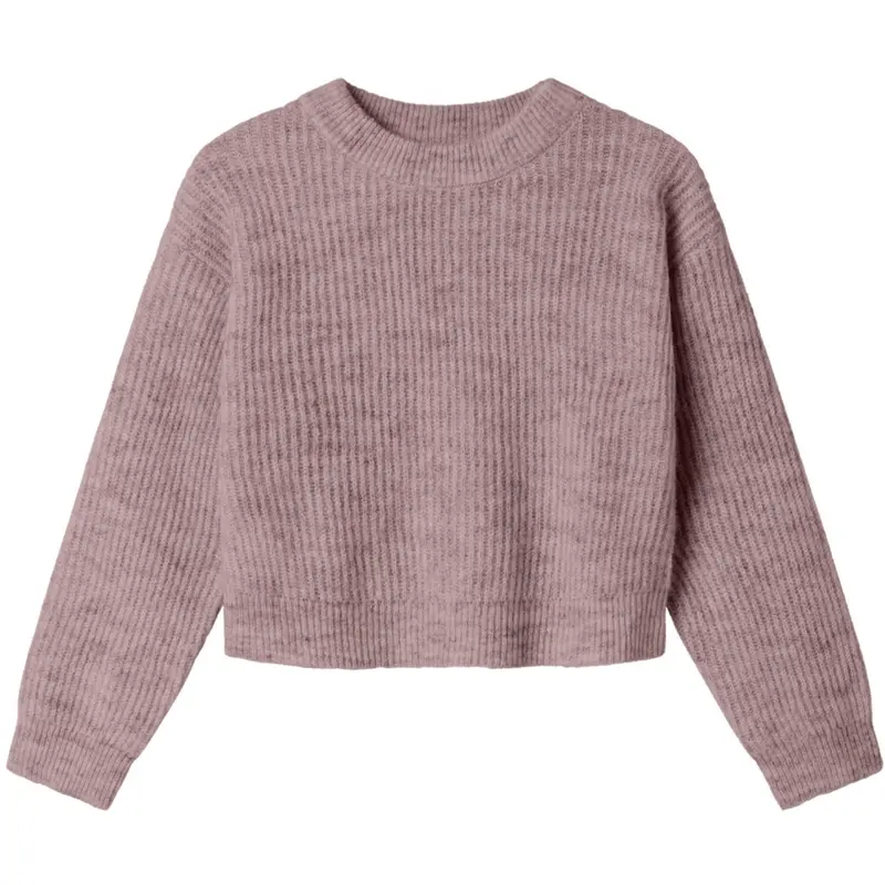 Name It Deauville Mauve Nkfholly Ls Boxy Short Knit Noos 1