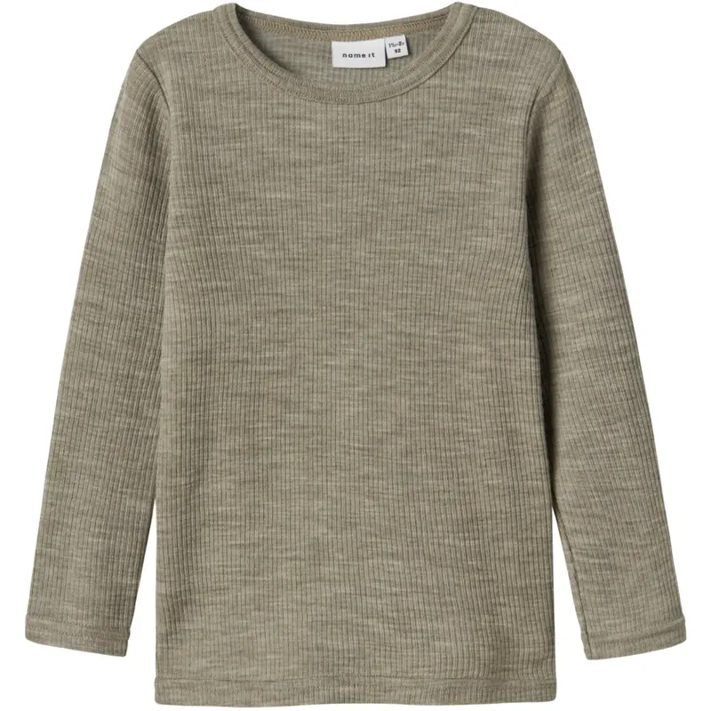 Name It Dried Sage Nmnwax Wool Rib Ls Top Noos 1