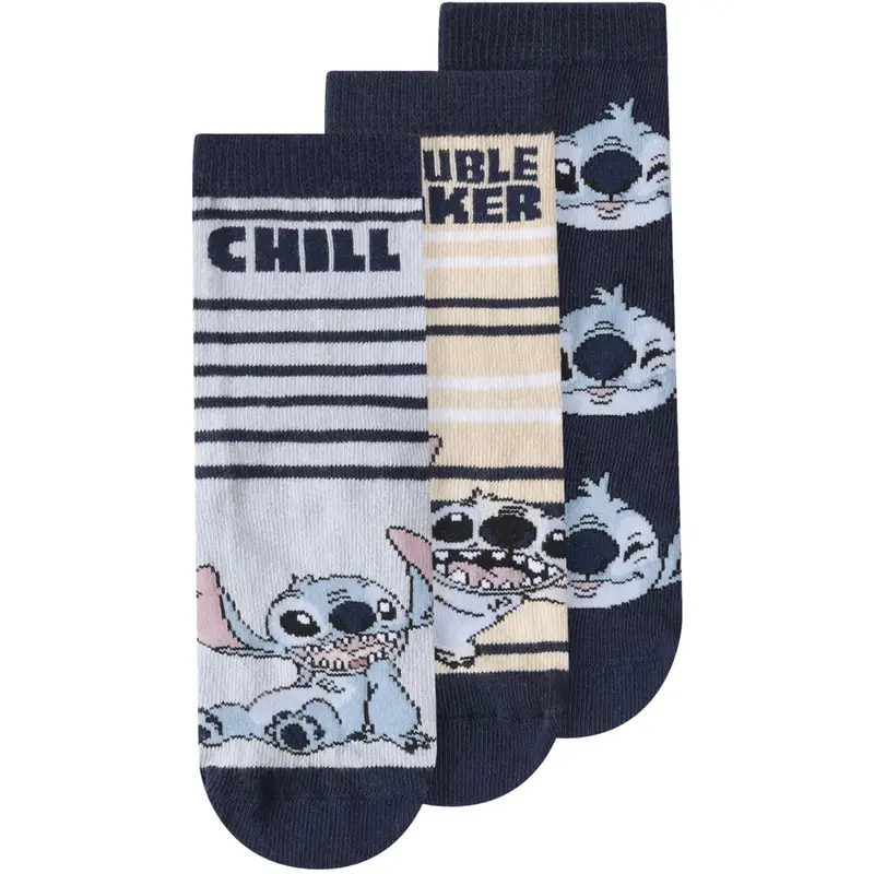 Name It Dusty Blue Nmmjermaine Stitch 3P Socks Wdi 1