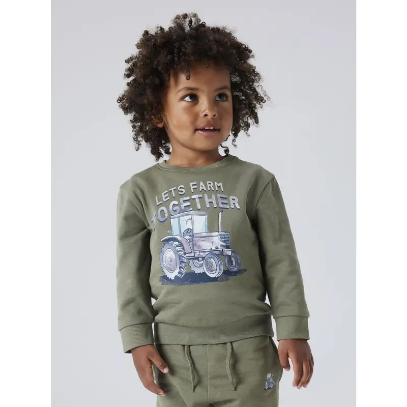 Name It Dusty Olive Nmmnash Ls Nreg Swe Bru 3