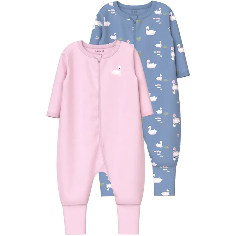 Name It Endless Sky Nbfnightsuit 2P Zip Ff Swan Noos 1