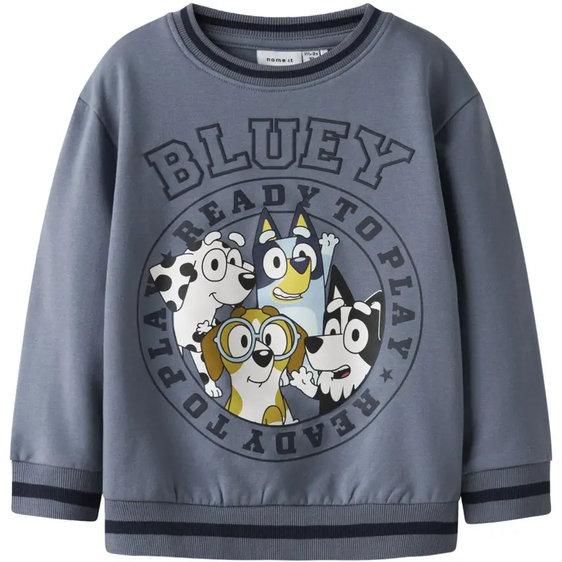 Name It Flint Stone Nmmnimbu Bluey Nreg Sweat Bru Sky 1