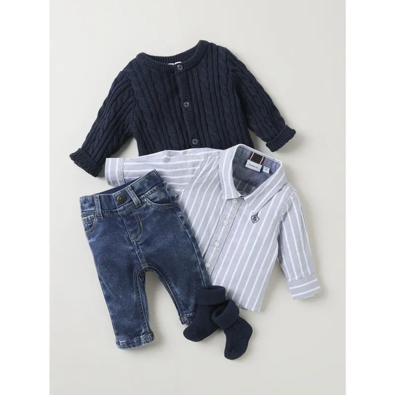 Name It Flint Stone Thin Stripe - Bright White Nbmrekid Shirtbody 2