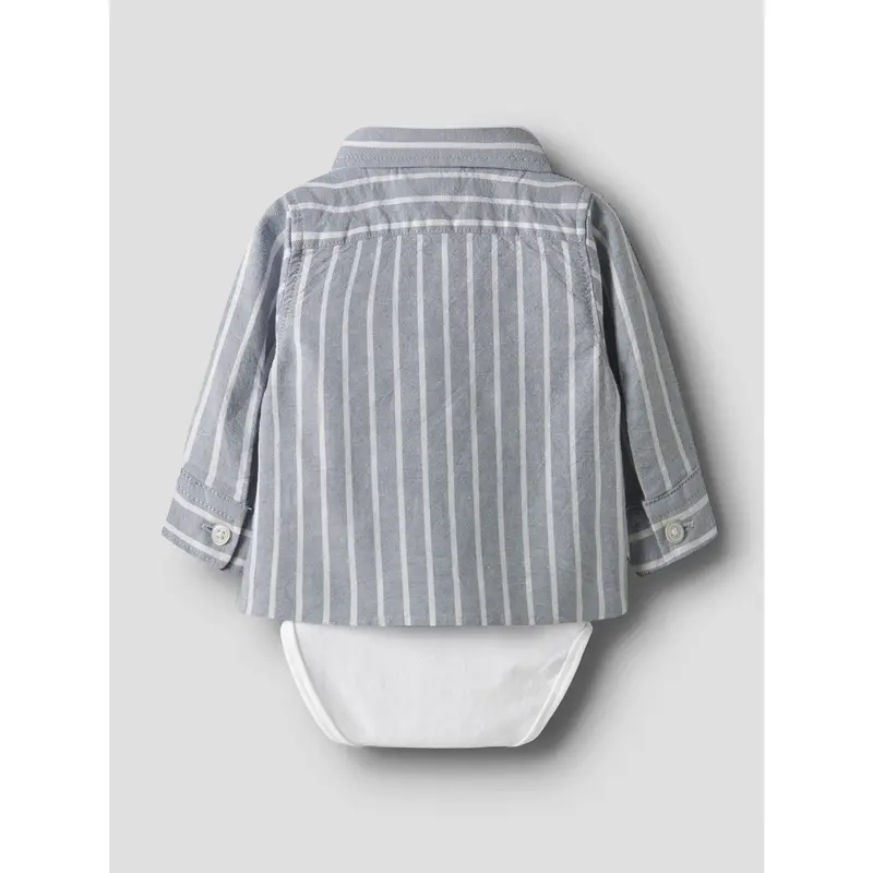Name It Flint Stone Thin Stripe - Bright White Nbmrekid Shirtbody 4