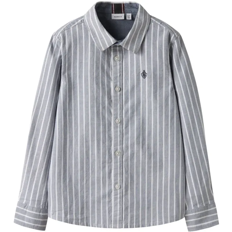 Name It Flint Stone Thin Stripe - Bright White Nmmrekid Shirt 1