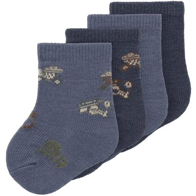 Name It Folkstone Gray Nbmwak Wo/Bl 4P Socks 1