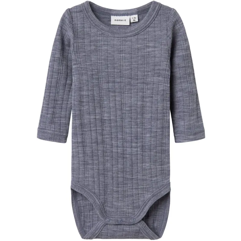 Name It Folkstone Gray Nbmwang Wool Needle Ls Body Solid Noos 1
