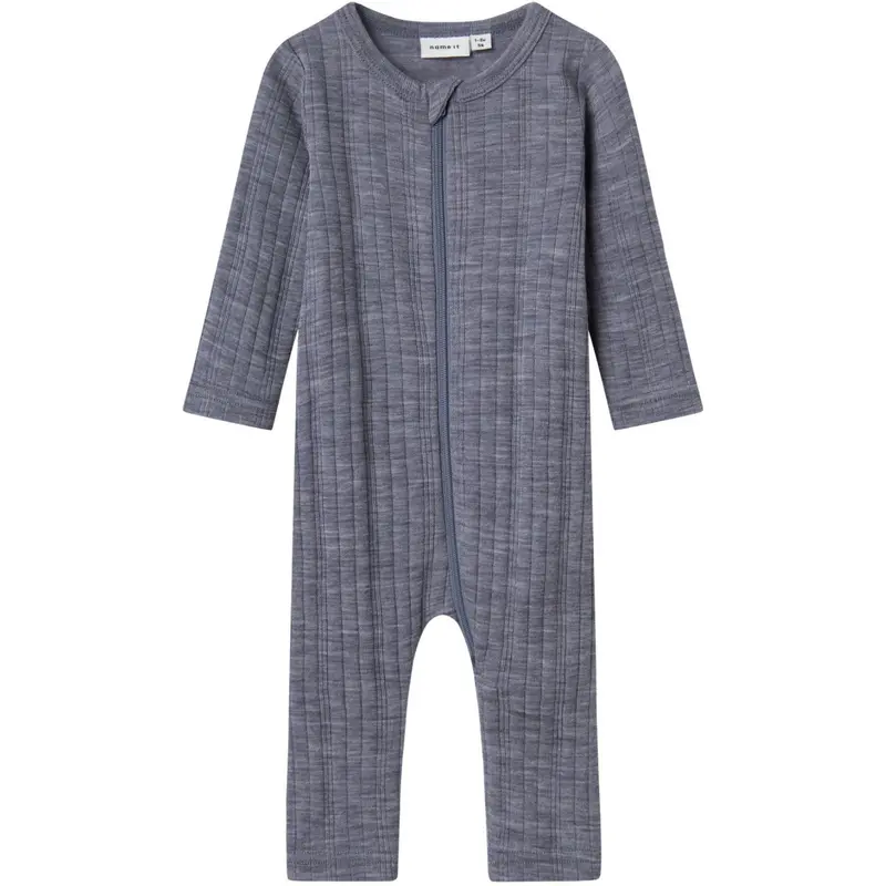 Name It Folkstone Gray Nbmwang Wool Needle Nightsuit Solid Noos 1
