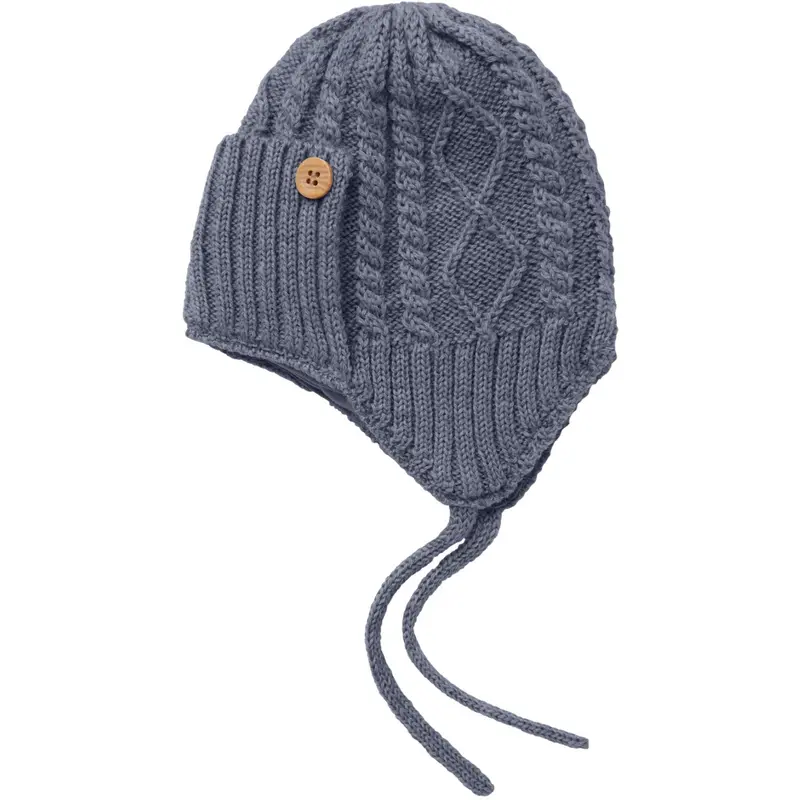Name It Folkstone Gray Nbmwrilla Button Wool Knit Hat 1
