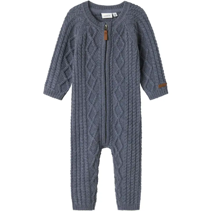 Name It Folkstone Gray Nbmwrilla Wool Ls Knit Suit 1